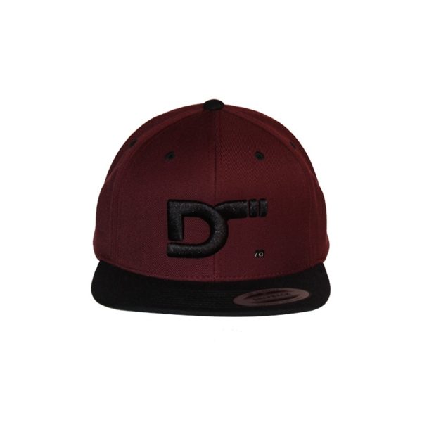 gorra-snapback-classic-2tones-maroonblack-ds-front